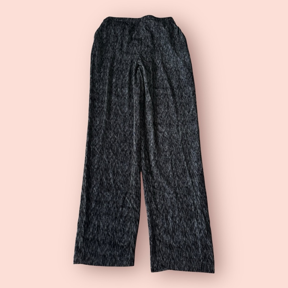 Armani Collezioni Black Velvety High Waisted Trousers Pants
